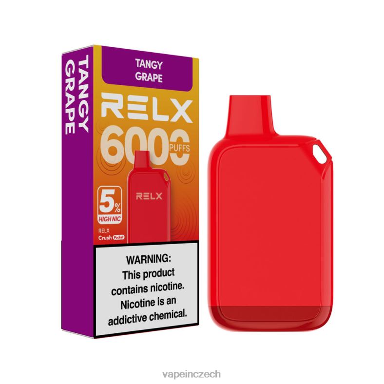 Vape Czech Republic - RELX Crush Pocket 6000 5% vysoké nic kyselý hroznový HB2N827
