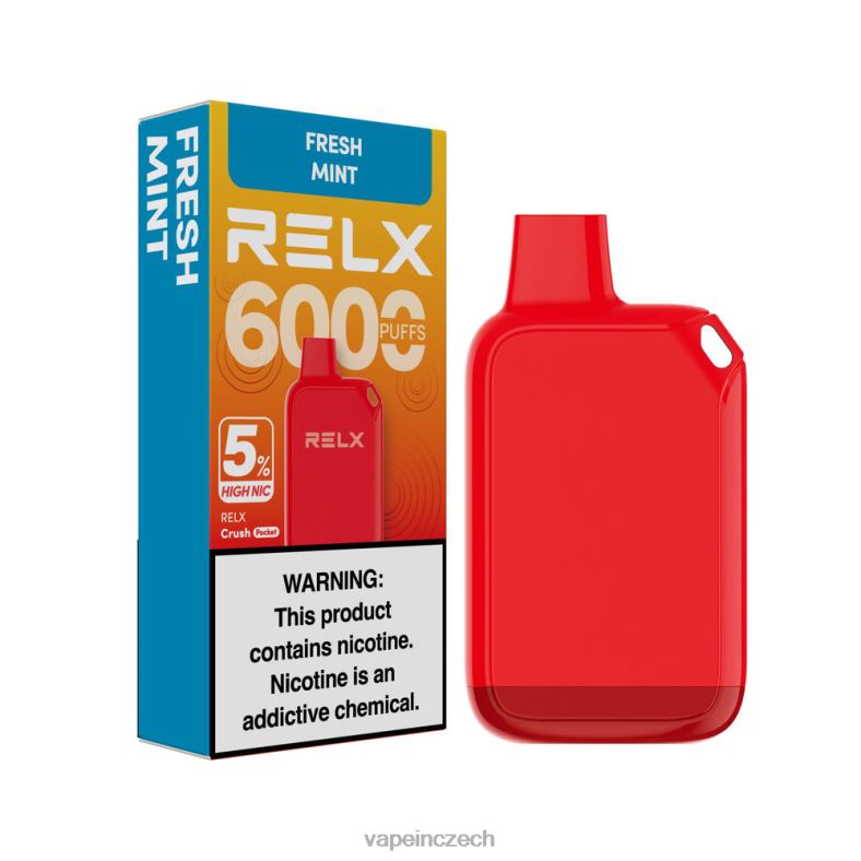 Vape In Czech - RELX Crush Pocket 6000 5% vysoké nic čerstvá máta HB2N829