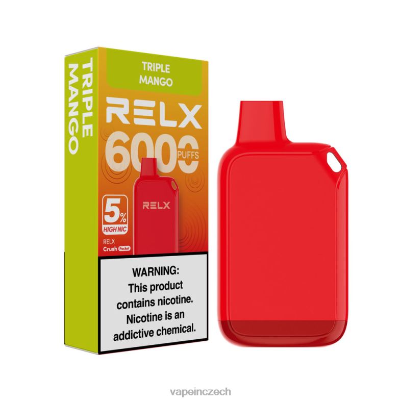 Vape In Czech - RELX Crush Pocket 6000 5% vysoké nic trojité mango HB2N826