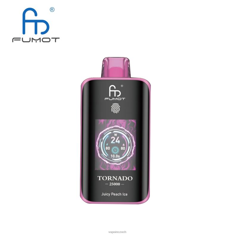 Vape Shop Brno - šťavnatý broskvový led Fumot Tornado 25 000 jednorázových vaků 2PX247