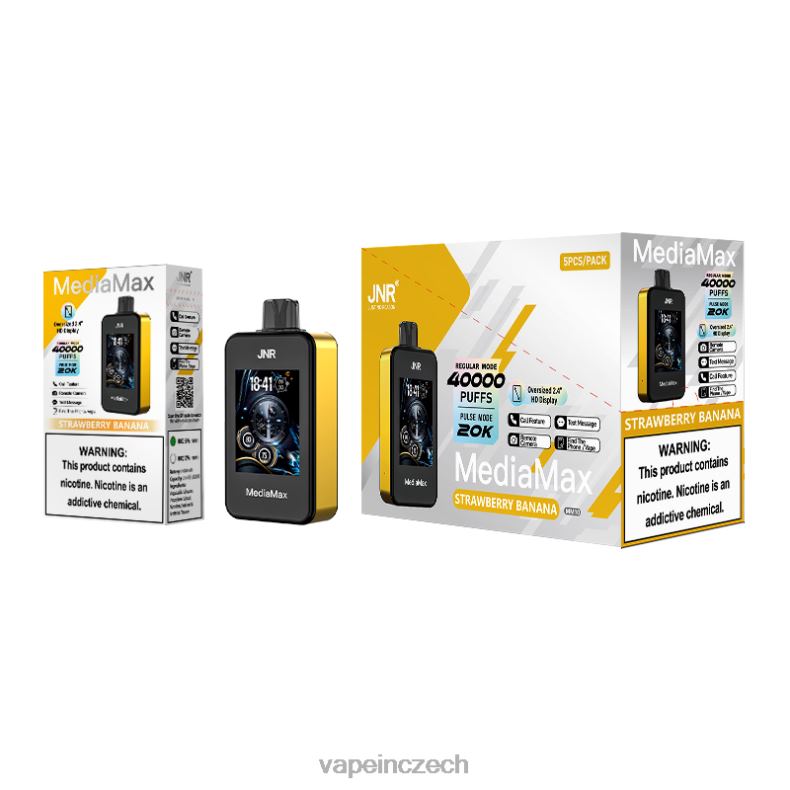 Vape Bez Nikotinu - jahodový banán JNR MediaMax 40 tis 4LVJ216