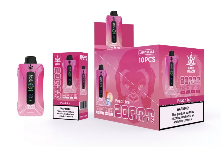 Vape Czech Republic - Bang Beach 20 000 potahů inteligentní obrazovka vape N8BLR49 broskvový led