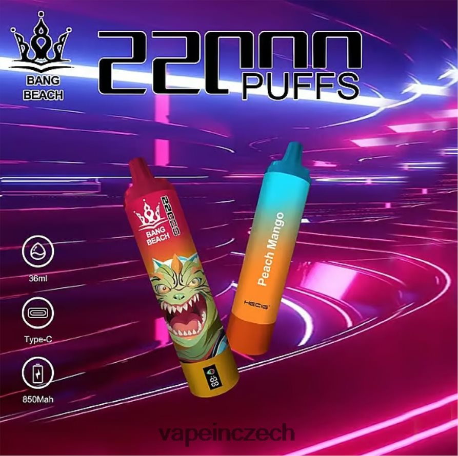 Vape Czech Republic - Bang Beach Chytrá obrazovka s 22 000 tahy N8BLR424 broskev mango