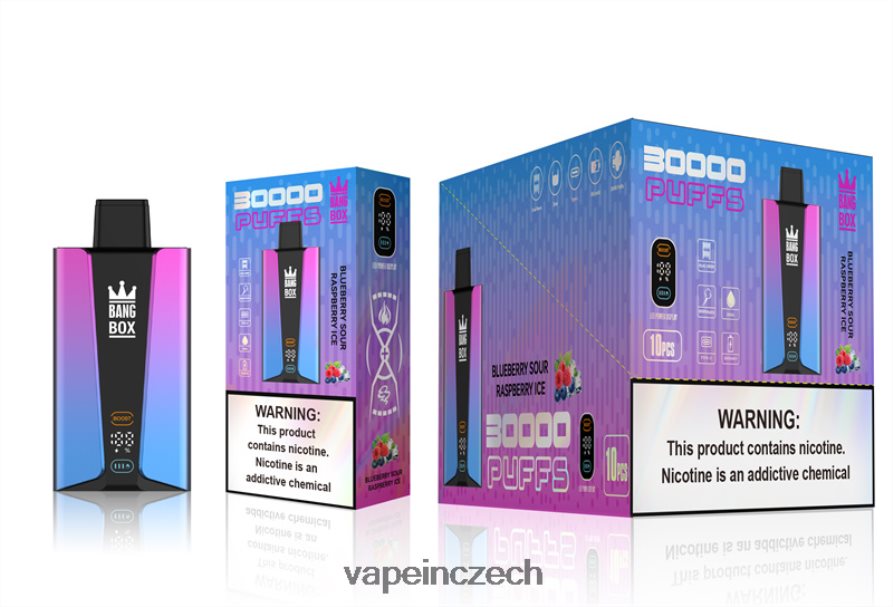 Vape Czech Republic - Bang Box Inteligentní obrazovka 30 000 tahů N8BLR481 borůvkový kyselý malinový led