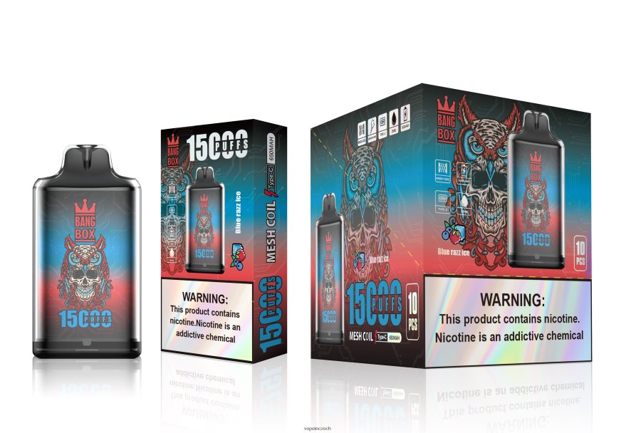 Vape Czech Republic - Bang Box s1-15000 šluků N8BLR4108 modrý razz led