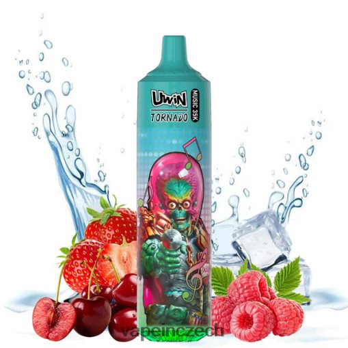 Vape Czech Republic - jahoda malina třešeň led UWIN CRYSTAL 35k jednorázové vapy L8HL2P387