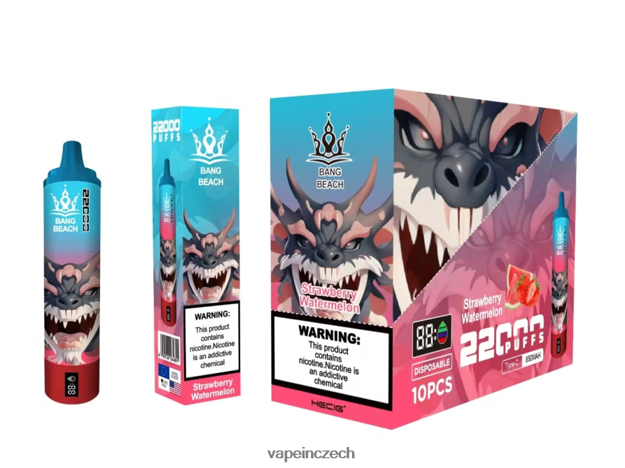 Vape In Czech - Bang Beach Chytrá obrazovka s 22 000 tahy N8BLR423 jahodový meloun