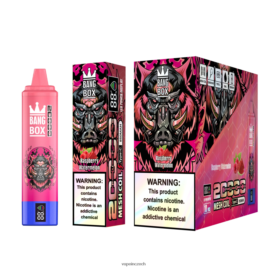 Vape In Czech - Bang Box Inteligentní obrazovka 20 000 tahů N8BLR453 malinový meloun