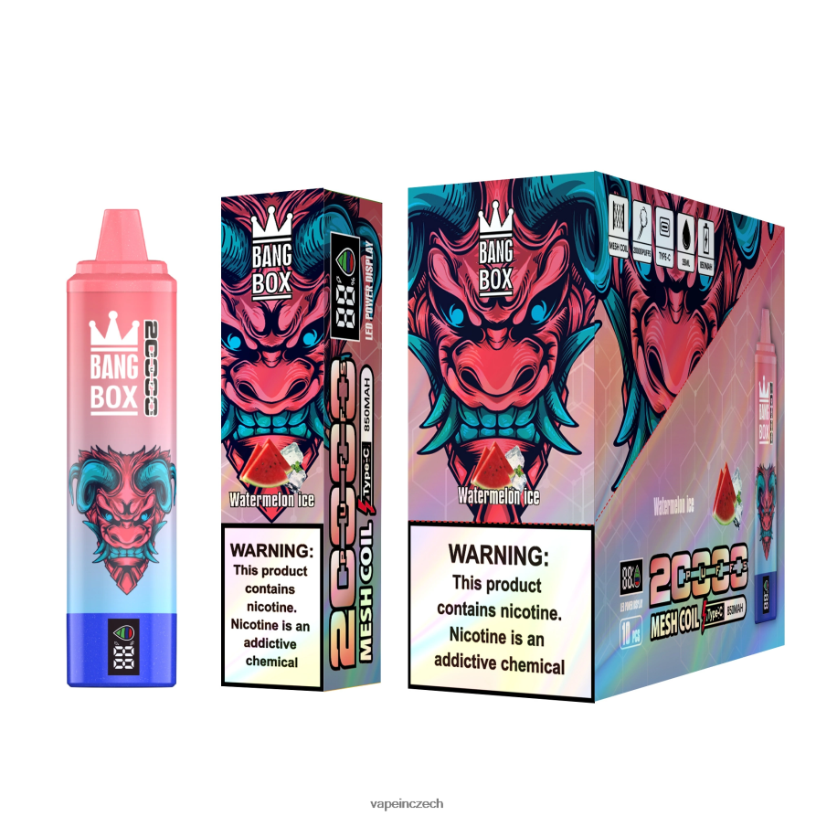 Vape In Czech - Bang Box Inteligentní obrazovka 20 000 tahů N8BLR456 melounový led