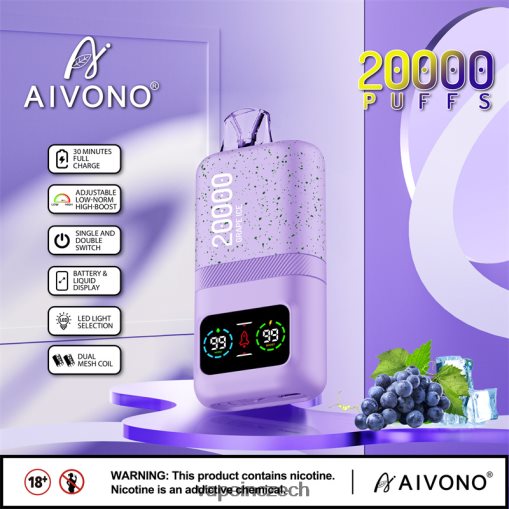 Vape In Czech - hroznový led Aivono AIM magic 20 000 L8HL2P86