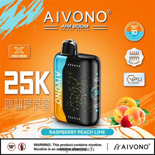 Vape In Czech - malina broskvová limetka Aivono AIM BOOM 25 000 L8HL2P350