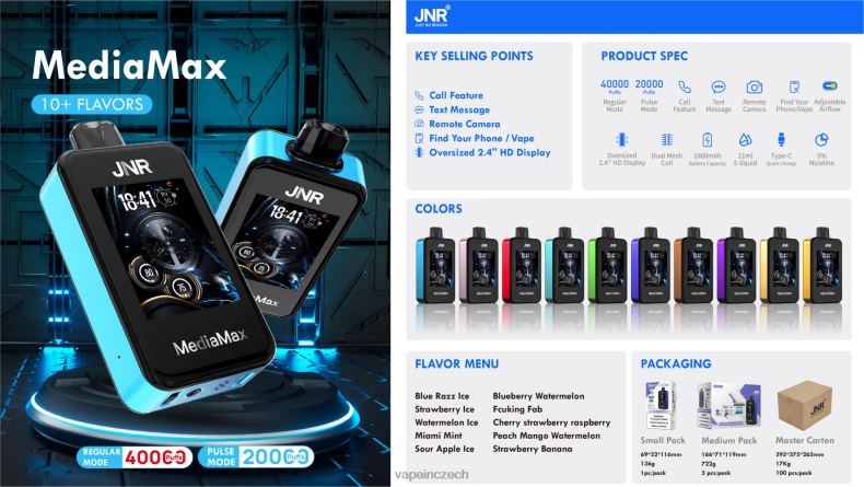 Vape Pen - miamská máta JNR MediaMax 40 tis 4LVJ219