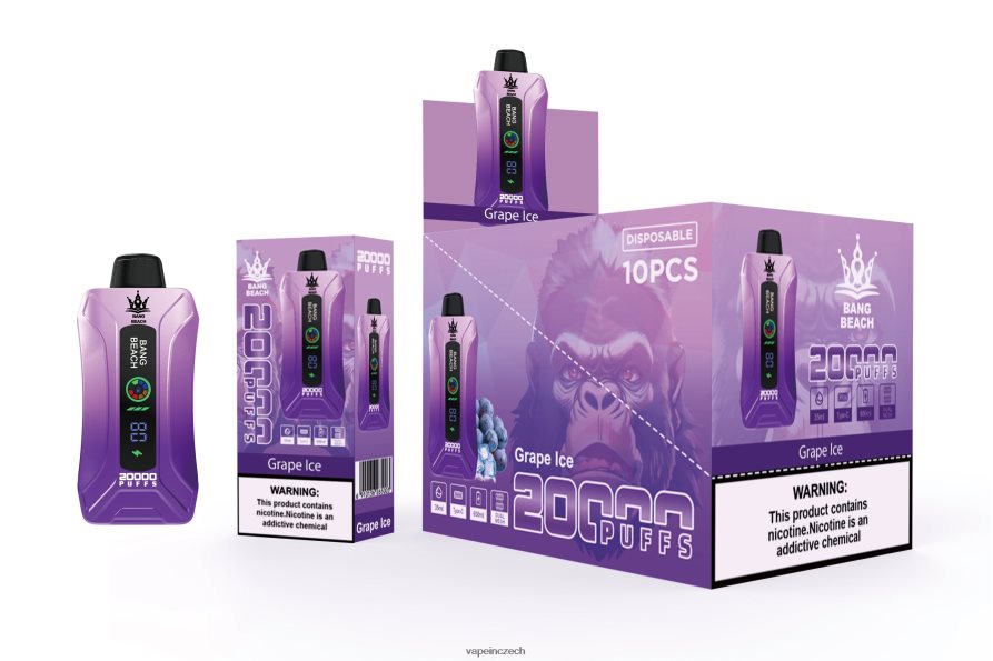 Vape Shop Brno - Bang Beach 20 000 potahů inteligentní obrazovka vape N8BLR410 hroznový led