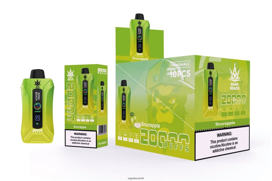 Vape Shop Brno - Bang Beach 20 000 potahů inteligentní obrazovka vape N8BLR41 kyselé jablko