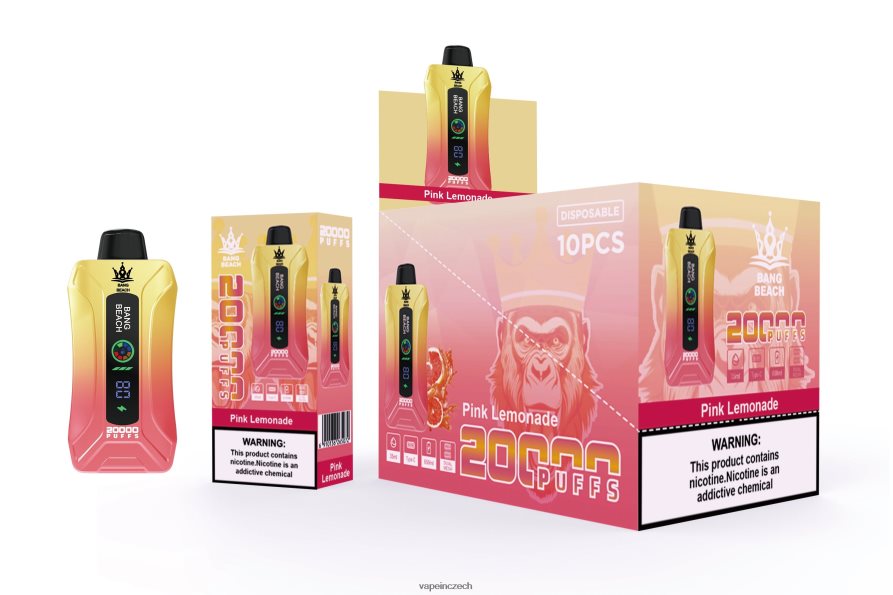 Vape Shop Brno - Bang Beach 20 000 potahů inteligentní obrazovka vape N8BLR44 růžová limonáda