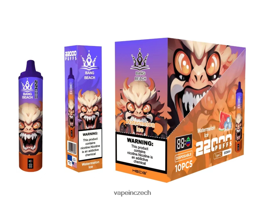 Vape Shop Brno - Bang Beach Chytrá obrazovka s 22 000 tahy N8BLR422 melounový led