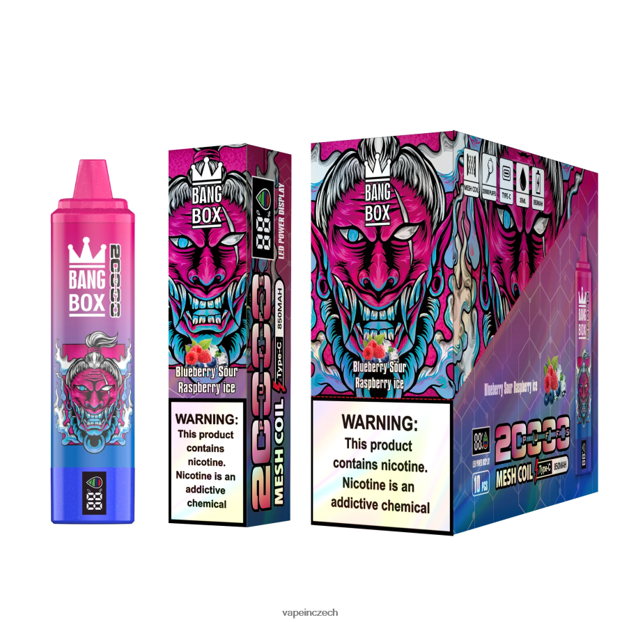 Vape Shop Brno - Bang Box Inteligentní obrazovka 20 000 tahů N8BLR455 borůvkový kyselý malinový led
