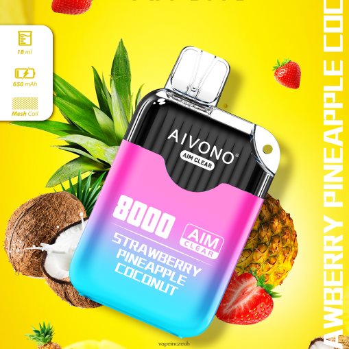 Vape Czech Republic - jahoda ananas kokos Aivono AIM CLEAR 8000 L8HL2P207