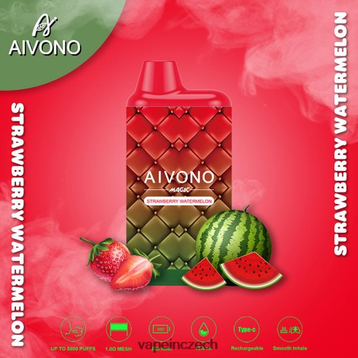Vape Czech Republic - jahodový meloun Aivono AIM MAGIC 5800 krabičková cigareta L8HL2P99