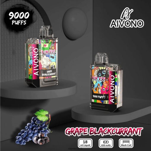 Vape In Czech - hroznový černý rybíz Aivono AIM XXL Průhledná nálepka na ústa 9000 L8HL2P56