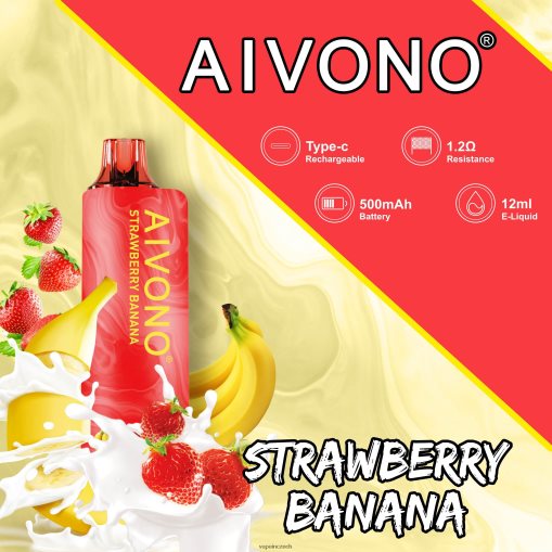 Vape In Czech - jahodový banán Aivono AIM GUN 7000 L8HL2P107