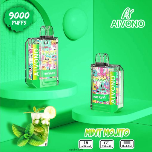 Vape Shop Brno - mátové mojito Aivono AIM XXL Průhledná nálepka na ústa 9000 L8HL2P55