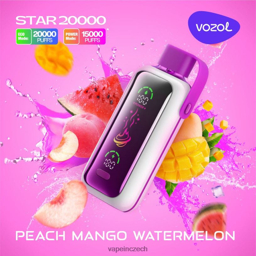 Vape Bez Nikotinu - broskev mango vodní meloun VOZOL STAR 20 000 V2BRV16