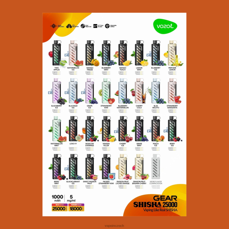 Vape Czech Republic - VOZOL převodovka shisha 25000 RDBR21