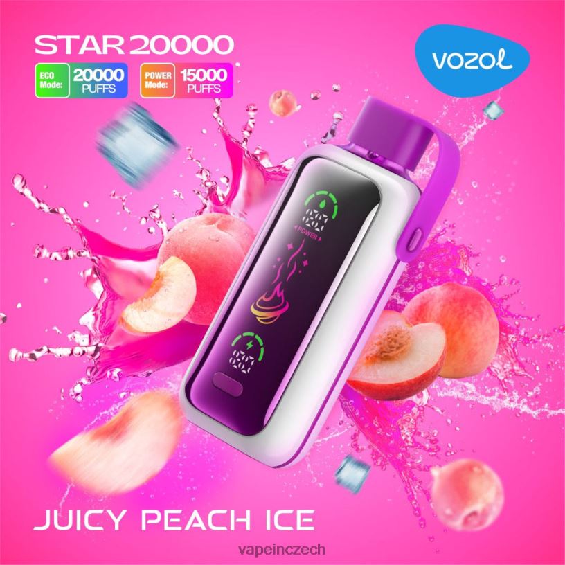 Vape Czech Republic - šťavnatý broskvový led VOZOL STAR 20 000 V2BRV10