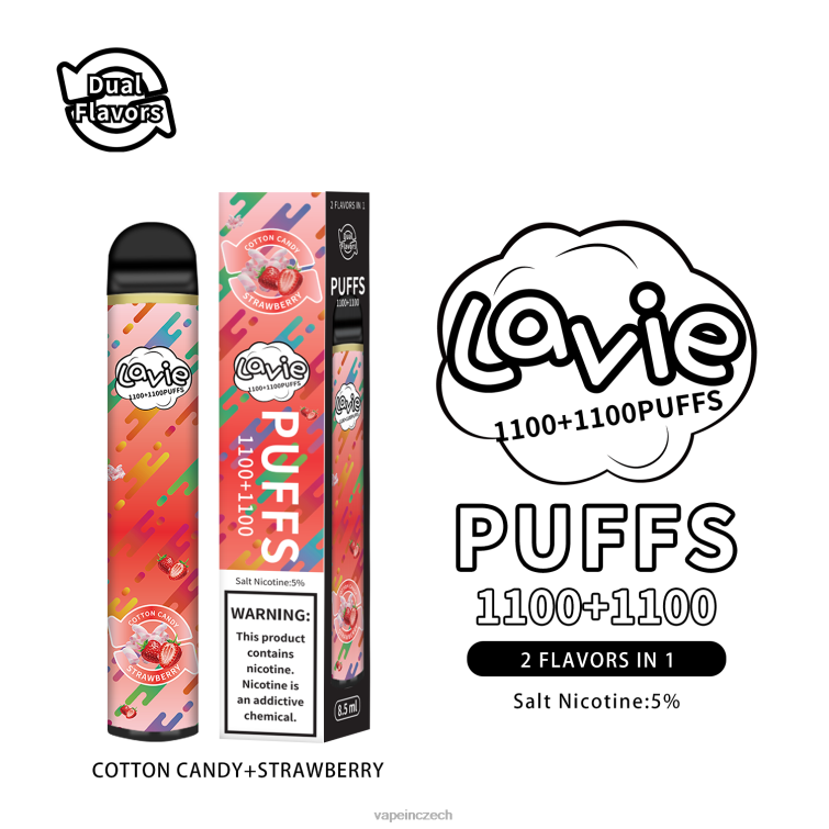 Vape In Czech - cukrová vata/jahoda X6N40293 LAVIE BAR Switch 2200 tahů