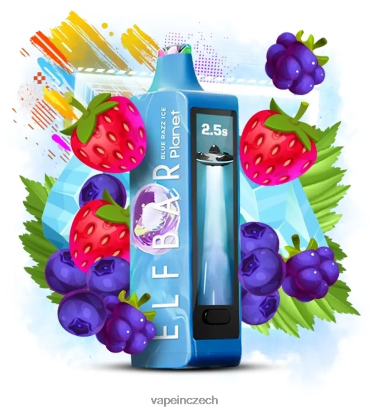 Vape Czech Republic - Elf Bar Planet 25 000 modrý razz led F0824R15