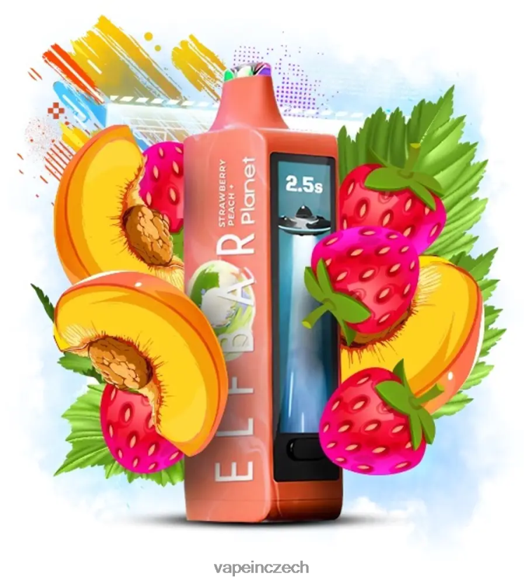Vape Shop Brno - Elf Bar Planet 25 000 jahodová broskev F0824R28