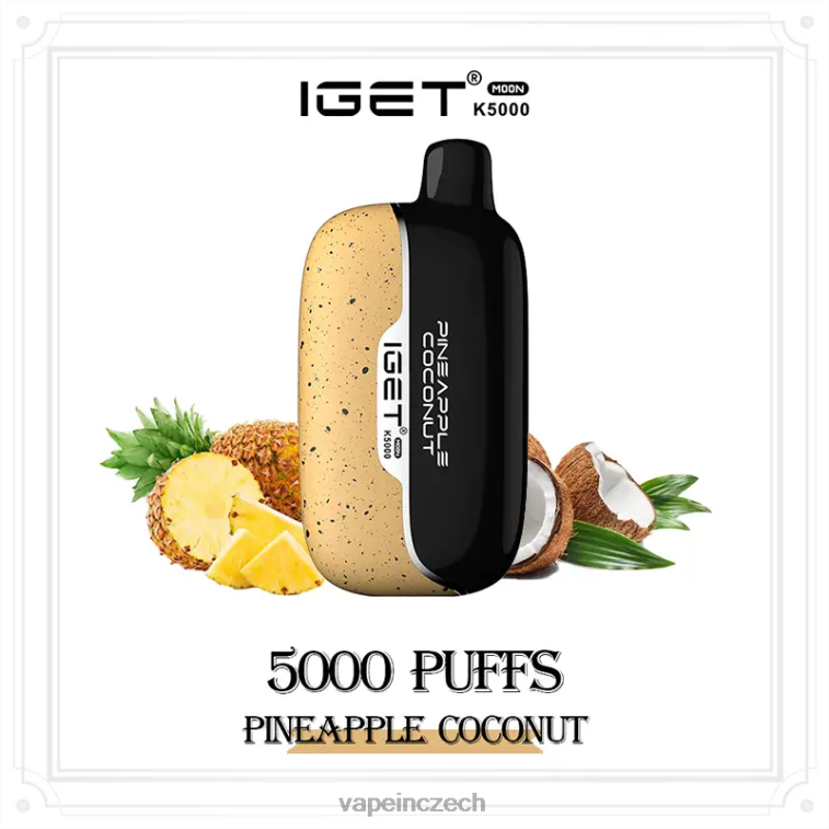 Vape Bez Nikotinu - ananasový kokos IGET Moon 5000 kč RZ86016