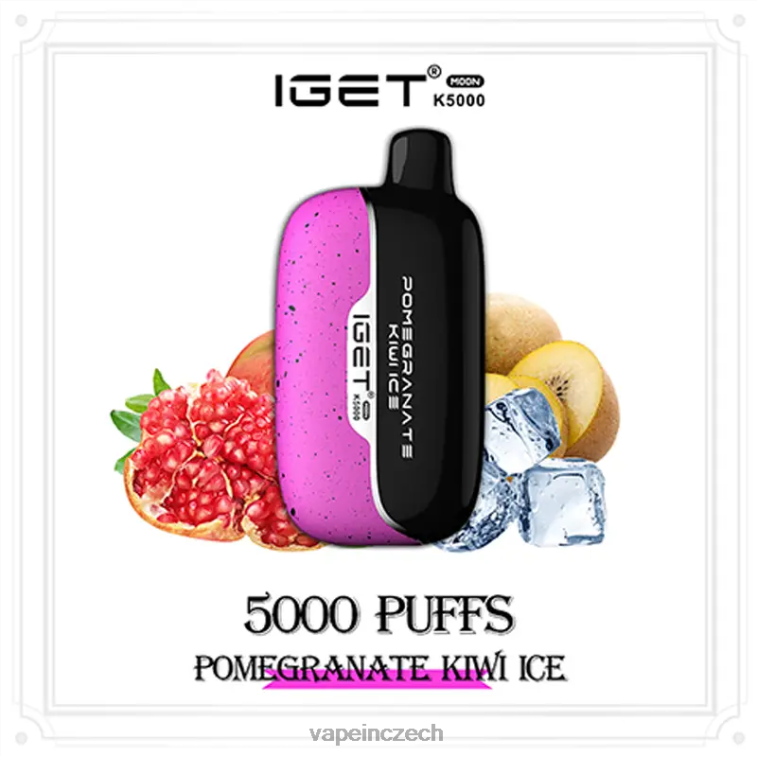 Vape Shop Brno - granátové jablko kiwi led IGET Moon 5000 kč RZ86017