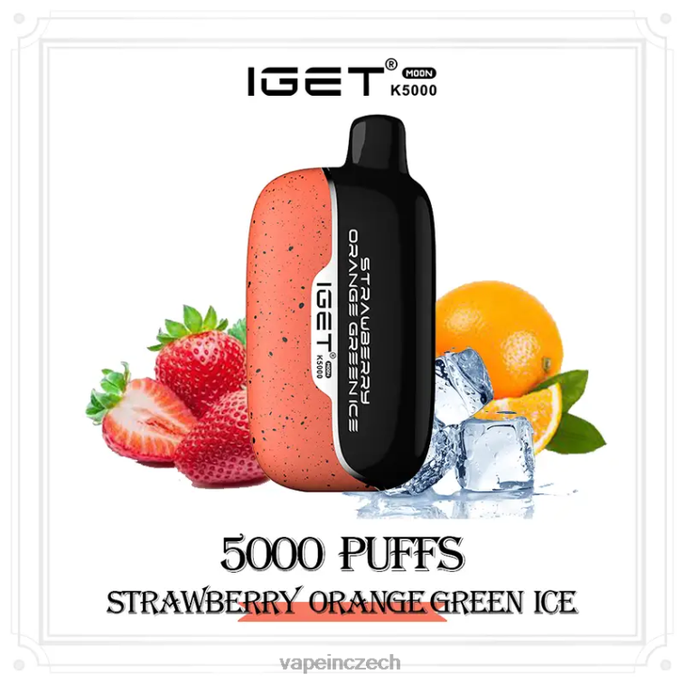Vape Shop Brno - jahodový oranžový zelený led IGET Moon 5000 kč RZ86012